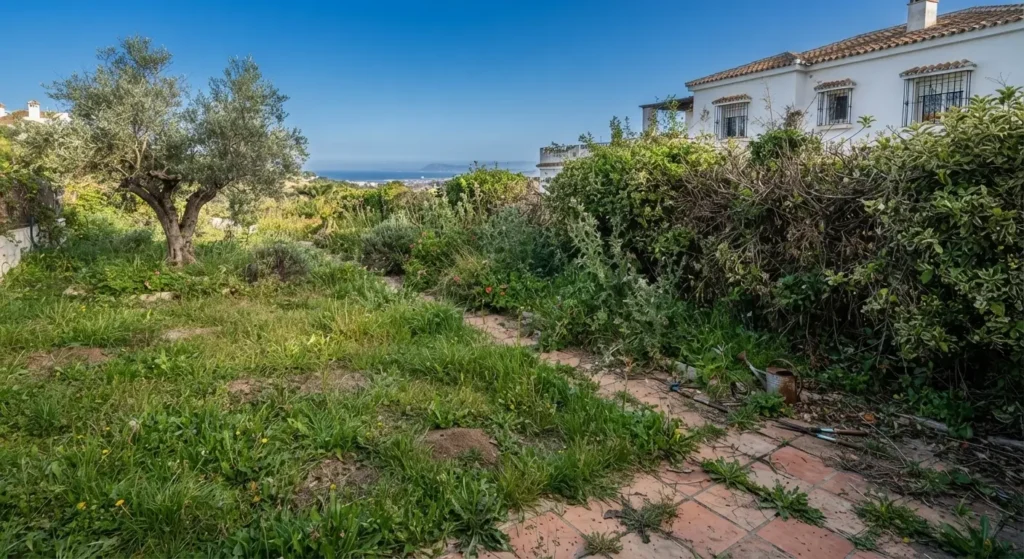 Exemple d'entretien insuffisant en jardinage malin à Tanger.