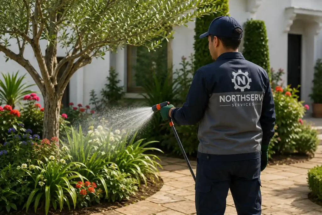 Servicio de jardinería en Tánger para riego e irrigación de jardines, mantenimiento profesional de plantas y espacios verdes