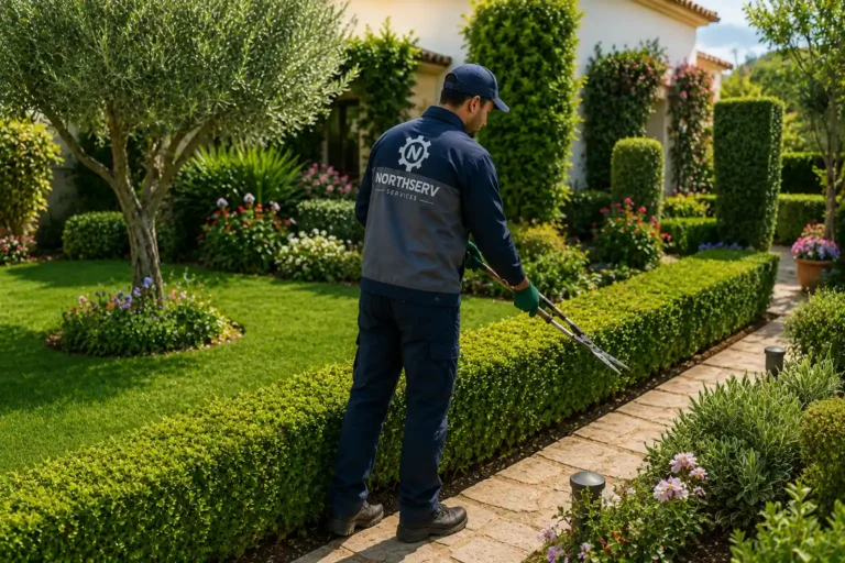 Jardinería profesional en Tánger para mantenimiento de jardines, poda de setos, cuidado del césped y espacios verdes