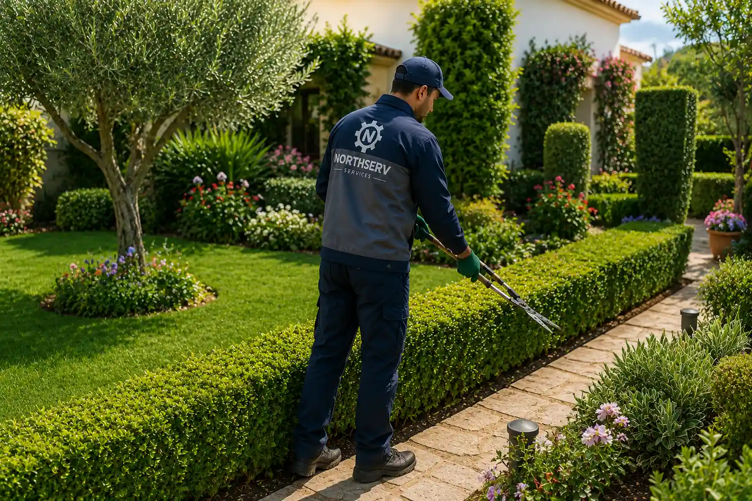 Jardinería profesional en Tánger para mantenimiento de jardines, poda de setos, cuidado del césped y espacios verdes