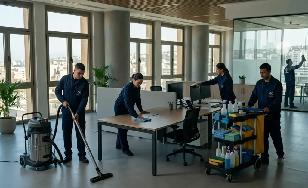 Société de ménage à Tanger intervenant dans un bureau professionnel.