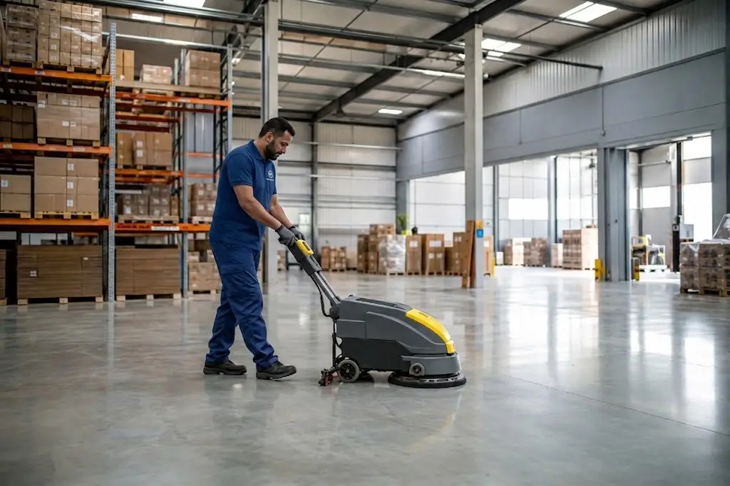 Limpieza profesional de un gran almacén industrial en Tánger