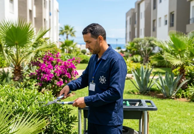 Entretien de jardin à Tanger par un jardinier professionnel de northserv